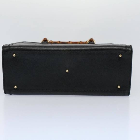 GUCCI Bamboo Hand Bag Leather Black 002 2853 0260 0 Auth bs9832 - Picture 5 of 16